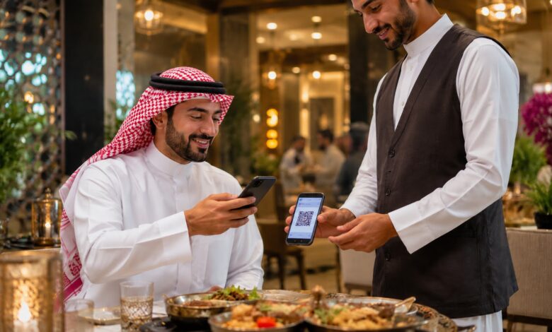 إدارة المدفوعات في المطاعم عبر QR Code من موبايل لموبايل في السعودية