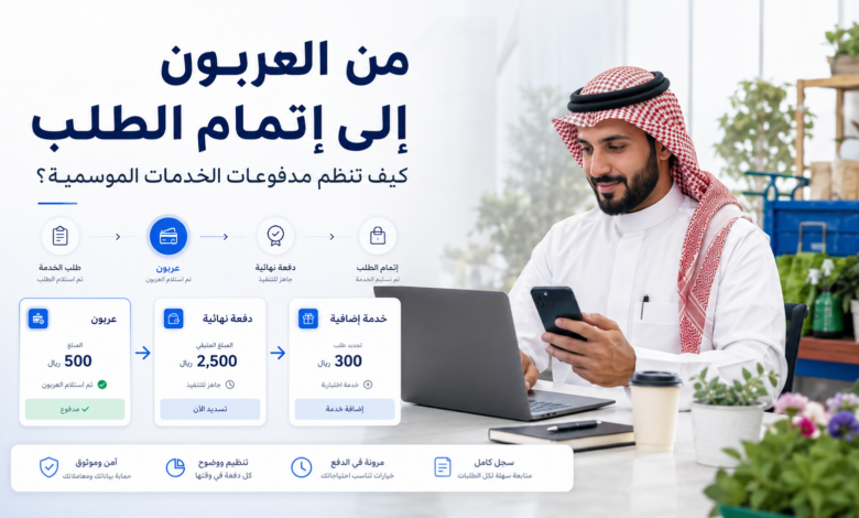 مدفوعات الخدمات الموسمية من العربون إلى إتمام الطلب عبر روابط الدفع
