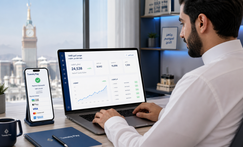 تاجر سعودي يجهّز وسائل الدفع قبل موسم الحج باستخدام روابط الدفع وQR وTap to Pay من طويق باي